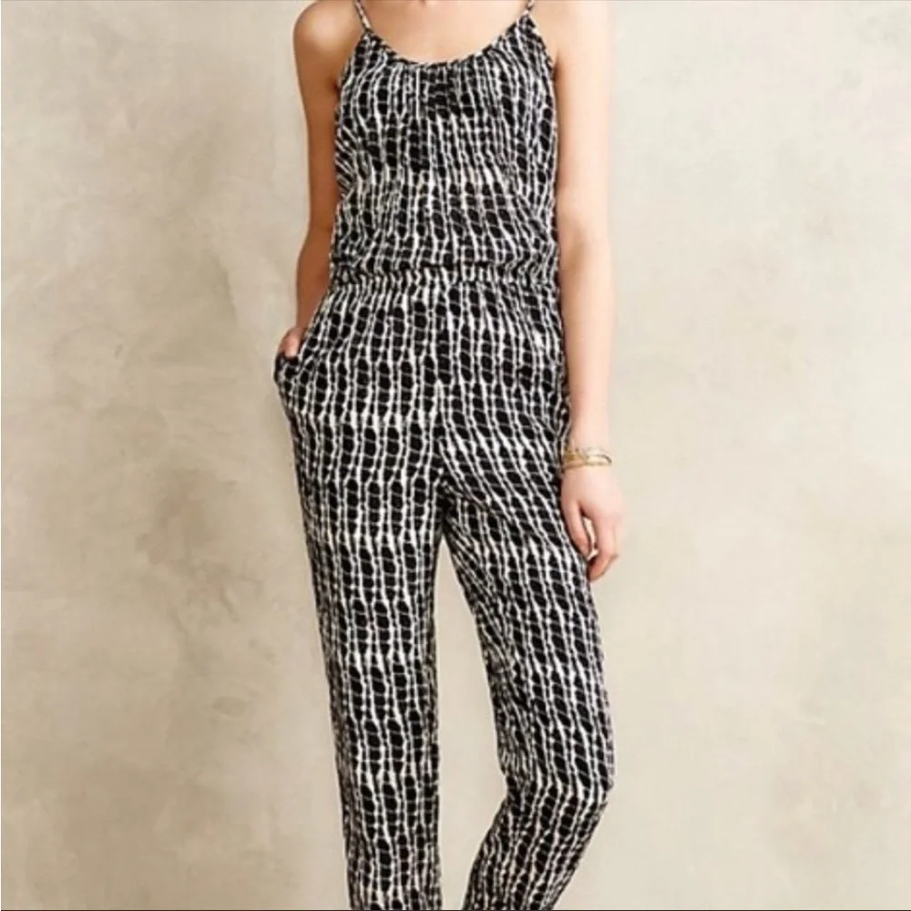 ANTHROPOLOGIE Plenty by Tracy Reese Black Cloud Jumpsuit